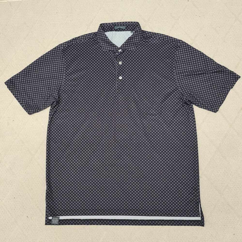 Turtleson Floral Golf Polo Shirt Mens XL Performance Activewear Preppy Casual
